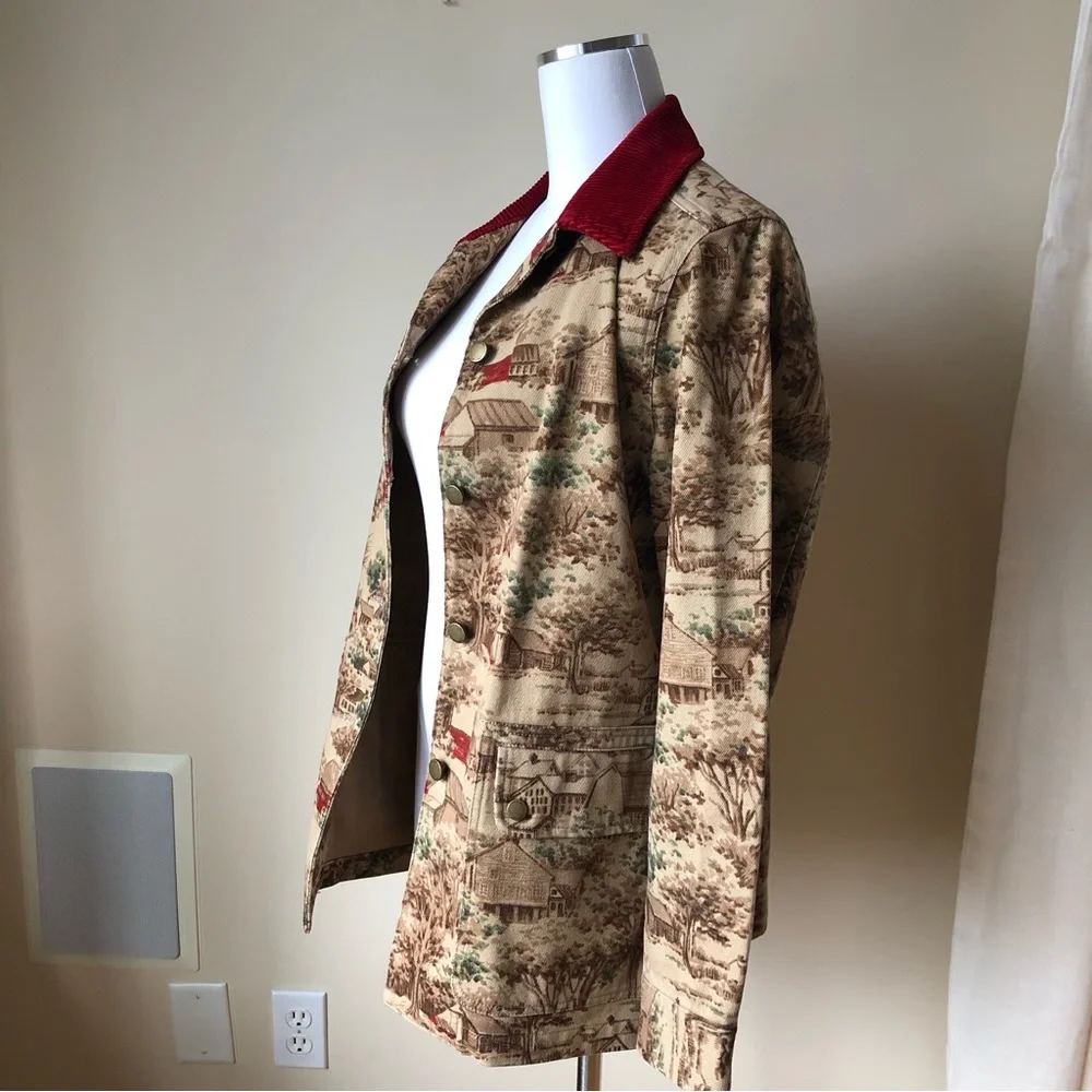 Ralph Lauren Vintage Cotton Canvas Jacket Prairie Country Scenery S - Picture 7 of 12